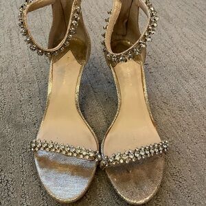 ANTONIO MELANI Gold Embellished Heels